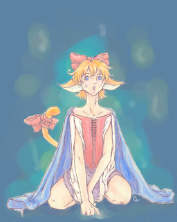 5_fingers accessory bow_(feature) bow_accessory bow_ribbon clothed clothing fingers front_view fur furgonomics hair hair_accessory hair_bow hair_ribbon humanoid_hands male orange_body orange_fur orange_hair raised_tail ribbons short_hair sitting solo tail tail_accessory tail_bow tail_ribbon tan_body tan_skin unknown_artist animal_humanoid cat_humanoid felid felid_humanoid feline feline_humanoid humanoid mammal mammal_humanoid 4:5 digital_media_(artwork) low_res oekaki