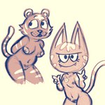 anthro breasts eyelashes female genitals jewelry necklace nipples nude pubes pussy sharp_teeth simple_background smile stripes teeth sexylinguini animal_crossing nintendo bangle_(animal_crossing) katt_(animal_crossing) domestic_cat felid feline felis mammal pantherine tiger 1:1 digital_media_(artwork) hi_res sketch