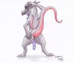 2016 animal_genitalia anthro anus biped black_body black_scales bodily_fluids butt butt_grab doesnotexist drooling erection fan_character generation_7_pokemon genital_slit genitals grey_body grey_scales hand_on_butt hi_res hybrid looking_at_viewer male nintendo nude open_mouth penis pokemon pokemon_(species) pose presenting presenting_hindquarters purple_eyes purple_penis purple_tongue raised_tail red_body red_scales salandit salazzle saliva saliva_string saul_ashle scales seductive solo standing tail tongue tongue_out traditional_media_(artwork)