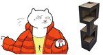 anthro cat_tree clothed clothing confusion gesture jacket male open_clothing open_jacket open_topwear shirt shrug simple_background solo topwear white_background keke_(artist) drakeposting domestic_cat felid feline felis mammal 2021 low_res meme