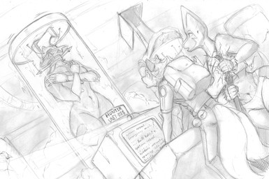 abandoned_building anthro backpack bottomwear clothing computer crossed_arms dutch_angle electrical_wire electronics female group hibernation inside label laboratory laboratory_equipment male multi_tail navel nude nude_female old_computer pants pokeball scientific_instrument shirt small_waist tail test_subject text thick_thighs topwear trio wide_hips blackfox85 nintendo pokemon brites_(blackfox85) gin_(blackfox85) paige_(blackfox85) canid canine fox fox_spirit generation_3_pokemon generation_7_pokemon legendary_pokemon mammal manectric pokemon_(species) type_null absurd_res graphite_(artwork) hi_res monochrome traditional_media_(artwork)