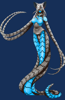 anthro apode cog_(hvd) female legless machine serpentine solo split_form tentacles unknown_artist hc_svnt_dracones android draconcopode felid feline lamia mammal reptile robot scalie snake alpha_channel