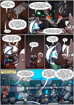 5_fingers ambiguous_gender anthro biped blue_eyes clothed clothing dialogue dialogue_box eyes_closed female fingers fur group hair hug kissing machine male mecha open_mouth red_body red_eyes red_fur speech_bubble tail text white_body white_fur white_hair white_tail kitfox-crimson in_our_shadow marble_(kitfox-crimson) seed_(kitfox-crimson) storm_(kitfox-crimson) human kangaroo macropod mammal marsupial murid murine rat rodent sciurid tree_squirrel 2025 absurd_res colored comic english_text hi_res
