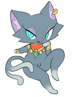2_tails anthro bangle blue_eyes clothed clothing crossgender ear_piercing eyelashes eyeshadow female fur genitals jewelry long_eyelashes makeup mtf_crossgender multi_tail nude piercing seductive simple_background sitting smile smirk solo tail vulva godforgiveme4 fantasy_life level-5 oz_(fantasy_life) domestic_cat felid feline felis mammal absurd_res digital_media_(artwork) hi_res