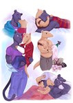 anthro bed clothed clothing duo furniture hug kissing male male/male melanistic topless burrserk beastars kibi_(beastars) tao_(beastars) anteater felid mammal pantherine pilosan tamandua xenarthran hi_res