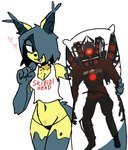 anthro clothing dakimakura female panties solo underwear stu_(artist) skibidi_toilet svana_blackheart yuman zull dakimakura_design