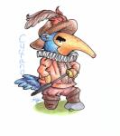 anthro biped black_eyes blue_body blue_tail boots bottomwear clothed clothing cosplay eyebrows fluffy fluffy_tail footwear freckles furgonomic_bottomwear furgonomics grass hat headgear headwear holding_melee_weapon holding_object holding_sword holding_weapon long_snout looking_at_viewer loose_feather male melee_weapon multicolored_body pants plant rapier rock ruff_(clothing) scabbard shadow shirt shoes side_view simple_background snout solo standing sword tail tail_button_bottoms tail_clothing tan_body text thick_eyebrows topwear two_tone_body weapon white_background watersnail animal_crossing cyrano_de_bergerac_(play) nintendo cyrano_(animal_crossing) cyrano_de_bergerac_(character) anteater mammal pilosan xenarthran 2016 absurd_res character_name english_text full-length_portrait hi_res portrait