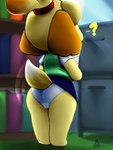 accident accidental_exposure anthro bottomwear butt camel_toe clothed clothing female filing_cabinet inside oblivious panties pencil_skirt question_mark raised_tail rear_view shorts skirt solo standing tail underwear upskirt white_clothing white_panties white_underwear young aerosin animal_crossing nintendo isabelle_(animal_crossing) canid canine canis domestic_dog mammal 2023 full-length_portrait hi_res portrait