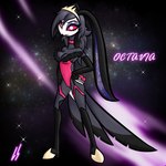 alternative_fashion anthro bunny_costume clothing costume feathers female goth slim solo toony lord_sarloc pukijr helluva_boss octavia_(helluva_boss) avian bird demon owl 1:1 hi_res