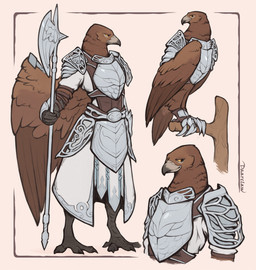 4_toes 5_fingers anisodactyl anthro armor armor_plates barefoot beak clothed clothed_anthro clothed_feral clothing feathered_wings feathers feet feral feral_armor feralized fingers furgonomics halberd male melee_weapon plate_armor polearm solo standing tabard tail tail_feathers talons toes weapon wings daarclaw elden_ring elden_ring_nightreign fromsoftware guardian_(nightreign) accipitrid accipitriform avian bird absurd_res hi_res