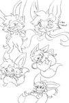 ambiguous_gender cuddling dessert doughnut eyewear feral food hug pastry relaxing sleeping smug sparkles sparkling_eyes speech_bubble sunglasses surprise noarustar nintendo pokemon deltra eeveelution generation_6_pokemon pokemon_(species) sylveon monochrome nonbinary_(lore)