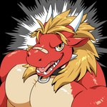 anthro band-aid bandage male muscular red_body red_scales scales solo roaringmoon european_mythology mythology anzox dragon mythological_creature mythological_scalie scalie western_dragon 1:1 bust_portrait hi_res portrait