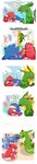 bag blush bowl cloud container cutlery kitchen_utensils legendary_trio spoon text tools weather_trio azuma_minatsu nintendo pokemon generation_3_pokemon groudon kyogre legendary_pokemon pokemon_(species) rayquaza absurd_res comic hi_res japanese_text long_image tall_image translation_request