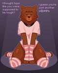 anthro brown_body brown_fur fur male simple_background solo text mertvykhcrows hazen bear brown_bear mammal ursine english_text