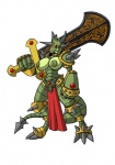 armor big_breasts big_sword breasts female headgear helmet holding_melee_weapon holding_object holding_sword holding_weapon horn huge_breasts knight melee_weapon nipples non-mammal_breasts non-mammal_nipples paddle_sword smile solo sword tail warrior weapon lordstevie mythology dragon mythological_creature mythological_scalie scalie