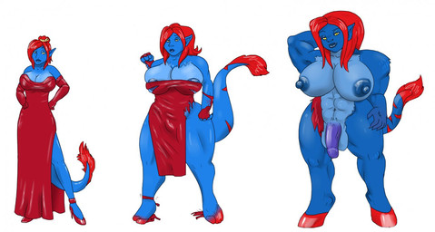 abs armwear balls base_one_layout basic_sequence big_breasts blue_body blue_fur breasts clothed clothing dress elbow_gloves evening_gown female flaccid footwear fur genitals gloves growth gynomorph hair hand_on_hip handwear high_heels humanoid_genitalia humanoid_penis intersex linear_sequence muscle_growth muscular muscular_female nipples one_row_layout penis red_hair shoes simple_background solo three_frame_image three_frame_sequence torn_clothing transformation transformation_sequence white_background wide_hips ashwolves5 ape bovid bovine cattle felid gorilla haplorhine mammal monster pantherine primate tiger 2013 sequence