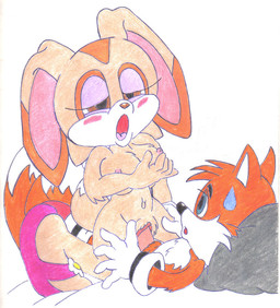 age_difference aged_up anthro anthro_on_anthro bed blue_eyes breasts brown_eyes clothing cowgirl_position duo erection female female_on_top female_penetrated footwear from_front_position fur furniture genitals lying male male/female male_on_bottom male_penetrating male_penetrating_female mostly_nude multi_tail nipples older_penetrated on_back on_bottom on_top orange_body orange_fur penetration penile penile_penetration penis penis_in_vagina sex shoes slippers straddling tail vaginal vaginal_penetration vulva young young_anthro young_male kattx sega sonic_the_hedgehog_(series) cream_the_rabbit miles_prower canid canine fox mammal