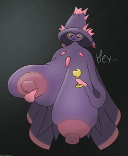 areola big_breasts blush breasts container cup drunk exposed_breasts female hand_on_breast holding_breast holding_object huge_breasts hyper hyper_breasts looking_at_viewer nipples pink_areola pink_nipples red_eyes simple_background solo substance_intoxication text tired_eyes phil_sux nintendo pokemon generation_4_pokemon ghost humanoid mismagius pokemon_(species) spirit hi_res