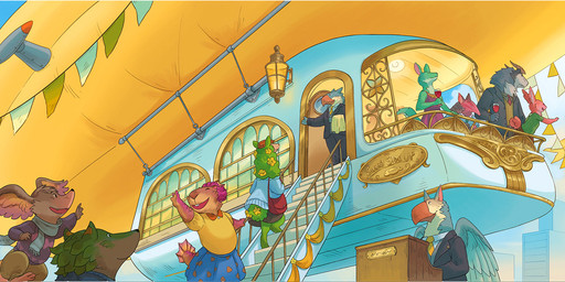 accessory aircraft airship anthro beak bottomwear brown_body brown_fur building business_suit clothing cloud container cup day detailed_background drinking_glass female flower flower_in_hair fur glass glass_container glass_cup green_body green_fur group hair hair_accessory holding_container holding_cup holding_drinking_glass holding_object holding_wine_glass horn male necktie outside pants plant restaurant scarf shirt sign skirt smile suit tail topwear vehicle window wine_glass sandara critter_kitchen mythology avian canid gryphon mammal mythological_avian mythological_creature rodent 2025 hi_res official_art