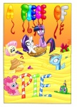 applejack_(mlp) blue_body blue_feathers blue_fur candy clothing comic cover cover_art cover_page cowboy_hat dessert earth_pony english_text equid equine feathered_wings feathers female feral fluttershy_(mlp) food friendship_is_magic fur gift group gummy_(mlp) hair hasbro hat headgear headwear hi_res horn horse lollipop long_hair mammal mohawkrex multicolored_hair my_little_pony mythological_creature mythological_equine mythology pegasus pinata pinkie_pie_(mlp) pony purple_body purple_fur purple_hair quadruped rainbow_dash_(mlp) rainbow_hair rarity_(mlp) reptile scalie tail text twilight_sparkle_(mlp) two_tone_hair unicorn wings