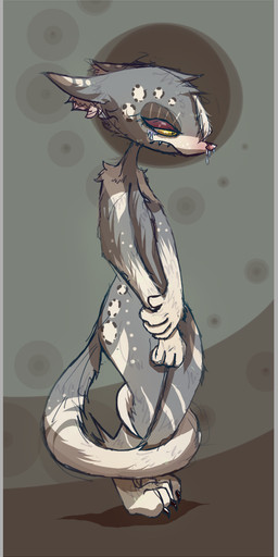 abstract_background anthro border female fur grey_body grey_border grey_fur multicolored_body multicolored_fur solo standing tail tail_around_leg tan_body tan_fur naircat domestic_cat felid feline felis mammal 2015 digital_drawing_(artwork) digital_media_(artwork) full-length_portrait hi_res portrait