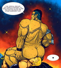 anal body_hair butt_hair dominant duo facesitting male male/male muscular muscular_male oral rimming sex sitting_on_another submissive submissive_male text ragtorstone human humanoid mammal orc english_text
