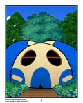 4:5 absurd_res black_outline building comic digital_media_(artwork) forest generation_3_pokemon grass hi_res house minun nintendo outline path plant pokemon pokemon_(species) pokemon_mystery_dungeon rodent_powered_(softestpuffss) softestpuffss spike_chunsoft themed_building tree zero_pictured