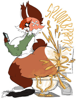 accessory anthro bangs big_breasts big_butt big_ears bone bottomwear bottomwear_down breasts brown_body brown_fur butt clogged_toilet clothed clothing diarrhea electronics enjoying_the_go eye_through_hair feces female fluffy fluffy_tail fur gassy hair hair_accessory holding_object looking_down messy multicolored_clothing multicolored_hair multicolored_shirt multicolored_topwear multitasking on_toilet overflowing_toilet overweight overweight_anthro overweight_female panties panties_down pants pants_down partially_clothed phone phone_screen pooping_in_toilet potty_time sat_on shirt shit_stains side_view simple_background sitting sitting_on_toilet slightly_chubby smelly smile solo sound_effects tail thick_thighs toilet toilet_bowl toilet_seat toilet_use topwear translucent translucent_hair tuft two_tone_clothing two_tone_shirt two_tone_topwear underwear underwear_down tikiseptember hi_res