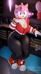 accessory anthro big_breasts bottom_heavy breasts clothed clothing container cup disposable_cup female furniture green_eyes hair_accessory hairband hoodie lamp leggings legwear looking_at_viewer mirror pose pseudo_hair smile sofa solo sticker takeout_box thick_thighs topwear wide_hips coel3d sega sonic_the_hedgehog_(series) amy_rose eulipotyphlan hedgehog mammal 3d_(artwork) 4k 9:16 absurd_res digital_media_(artwork) hi_res pinup