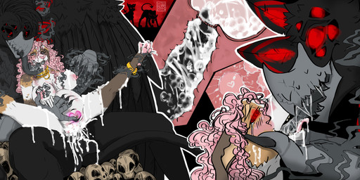 anthro balls beak big_balls big_breasts big_penis blush bodily_fluids bone breasts breeding_slave butt cervical_penetration chair collar corruption cum cum_everywhere cum_in_uterus cum_in_vagina cum_inflation cum_inside cum_on_face cum_on_feet curly_hair deep_kiss detailed_background dominant dominant_male duo ejaculation erection excessive_genital_fluids extreme_french_kiss feathered_wings feathers feet female female_penetrated french_kissing fucked_silly fur furniture genital_fluids genitals glowing glowing_eyes gold_(metal) hair heart_eyes heart_symbol hell hypnosis impregnation inflation internal internal_vaginal kissing long_tongue looking_pleasured male male/female male_penetrating male_penetrating_female messy mind_control multi_eye nipples nude open_mouth orgasm ovum paws penetration penile penis piercing saliva sex sex_slave size_difference skull slave smile smoke sperm_cell submissive submissive_female tail teeth thick_thighs throne tongue tongue_out toothed_beak uterus vaginal vaginal_penetration vulva wings womb_tattoo wi3llowbee mythology willowbee zerva_von_zadok_(capesir) avian canid canid_demon canine canis demon domestic_dog gryphon hellhound mammal mythological_avian mythological_canine mythological_creature absurd_res digital_media_(artwork) hi_res