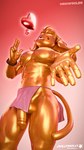 abs anthro balls blonde_hair bottomwear clothed clothing fur genitals hair loincloth loincloth_only long_hair male metallic_body moobs mullet muscular muscular_male penis penis_peek reaching_towards_viewer smug_face solo tail topless yellow_body yellow_fur dollymolly323 epic_games fortnite meowscles meowscles_(golden_agent) purradise_meowscles domestic_cat felid feline felis mammal 3d_(artwork) 4k 9:16 absurd_res digital_media_(artwork) hi_res