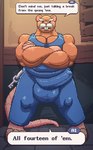 anthro bald balls_outline barazoku barefoot big_bulge big_muscles buckteeth building bulge clothed clothing crossed_arms detailed_bulge eyebrows facial_hair feet front_view fur genital_outline house huge_bulge huge_muscles key looking_at_viewer male mature_anthro mature_male musclegut muscular muscular_anthro muscular_male mustache overalls overalls_only pecs penis_around_waist penis_outline sideways-pointing_bulge solo standing talking_to_viewer teeth text thick_arms thick_thighs tight_clothing tuft window daxhush small_saga al_(small_saga) mammal mouse murid murine rodent 2024 digital_media_(artwork) english_text pixel_(artwork)