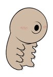 ambiguous_gender blush blush_lines chibi claws colored dreamscreep earless eyeless feral hi_res octoped simple_background sitting solo tan_body tardigrade toe_claws toony white_background