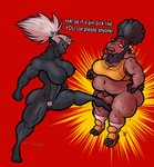 2_horns abs anthro ballbusting balls biceps big_balls big_breasts big_hair black_body black_fur black_hair black_wool blush bodily_fluids bottomless bottomless_anthro bottomless_gynomorph bottomless_intersex breasts brown_body brown_skin bruised clothed clothing cock_and_ball_torture degradation dialogue duo erection facial_piercing female footwear fur genital_torture genitals grey_body grey_skin gynomorph hair hooves horn horn_jewelry humanoid_genitalia humanoid_on_anthro humanoid_penis humiliation intersex intersex/female jewelry kicking_balls mane mane_hair muscular muscular_female muscular_humanoid nipples nose_piercing nose_ring nude open_mouth overweight overweight_anthro overweight_gynomorph overweight_intersex pain partially_clothed penis penis_humiliation piercing ponytail pubes pussy ring_piercing septum_piercing shoes simple_background small_penis small_penis_humiliation smile sweat tears teeth text thick_thighs tied_hair tooth_gap topwear topwear_only white_hair wide_hips wool_(fur) wittless-pilgrim maddi_beller bovid canid canine canis caprine dark_elf domestic_dog elf humanoid mammal sheep 2019 colored compression_artifacts digital_drawing_(artwork) digital_media_(artwork) english_text shaded signature watermark