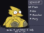 anthro areola big_areola big_breasts big_nipples blush bodily_fluids breasts dialogue embarrassed female nipples nude solo sweat sweatdrop tail text yellow_body the_weaver undertale undertale_(series) alphys lizard monster reptile scalie 4:3 english_text