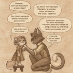 anthro clothing complaining domestic_cat dress dressing_up duo english_text eyewear fan_character fantein felid feline felis female furniture gentleman glasses good_parenting hi_res lackadaisy male mammal monochrome mordecai_heller parenthood parenting scarf school sepia stool tail teaching text young young_anthro young_female