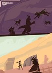 2023 anthro artist_name boulder cactus collaboration comic conditional_dnp deathclaw elvche fallout female fence feral glowing glowing_eyes hi_res lazy_(elvche) microsoft night_stalker_(fallout) pip-boy plant rock scalie scalywanderer silhouette tori_(elvche)