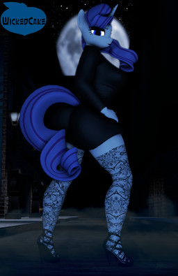 5_fingers anthro big_breasts big_butt blue_eyes breasts butt clothed clothing dark eyeshadow feet female fingers footwear full_moon fully_clothed hair high_heels horn humanoid_feet looking_at_viewer makeup moon night outside plantigrade purple_hair rear_view shoes solo standing street street_lamp toes wickedcake friendship_is_magic hasbro my_little_pony mythology rarity_(mlp) equid equine horse mammal mythological_creature mythological_equine pony unicorn 2020 3d_(artwork) digital_media_(artwork) hi_res source_filmmaker_(artwork)