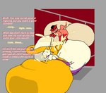 anal anus balls belly belly_expansion big_balls big_butt bodily_fluids butt cum cum_inflation cum_inside expansion genital_fluids genitals huge_balls huge_butt hyper hyper_balls hyper_butt hyper_genitalia inflation male male/male penis text peachymewtwo nintendo pokemon charles_charmeleon peach_(peachymewtwo) charmeleon generation_1_pokemon legendary_pokemon mewtwo pokemon_(species) scalie english_text hi_res