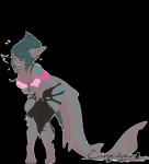 clothing female growth pain rip solo zingiber lynn_(lynnshark) fish marine shark hi_res sketch