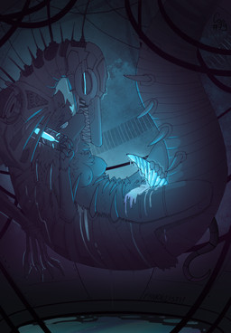 after_sex anthro battery batteryplay blue_eyes blue_penis bodily_fluids cum cum_on_ground cum_on_penis duo eyewear female genital_fluids genitals glasses glowing glowing_eyes glowing_genitalia glowing_penis hand_on_penis kissing larger_male machine male oil penis robophilia size_difference smaller_female suspended_sex suspension teeth_showing teratophilia unusual_bodily_fluids unusual_cum unusual_genital_fluids wearing_glasses pankallisti medea_(pankallisti) mammal murid murine rat robot rodent hi_res