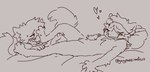 anthro bed blush bodily_fluids chest_tuft cupid_(gaypassionfruit) digital_media_(artwork) domestic_cat duo eli_(elisttm) eyes_closed feet felid feline felis flustered foot_fetish foot_on_face foot_play fur furniture gaypassionfruit grabbing_sheets hair half-closed_eyes heart_symbol hindpaw male male/male mammal narrowed_eyes nude on_bed paws plantigrade ragdoll_cat signature smile sweat sweaty_feet tail toes tongue tongue_out tuft