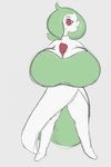 big_breasts biped breasts cleavage clothed clothing eyelashes female front_view green_body green_hair grey_background hair happy huge_breasts hyper hyper_breasts long_hair looking_at_viewer not_furry pseudo_clothing red_eyes simple_background smile smirk solo standing thick_thighs white_body wide_hips xero_(artist) nintendo pokemon gardevoir generation_3_pokemon humanoid pokemon_(species) 2021 colored digital_drawing_(artwork) digital_media_(artwork) full-length_portrait hi_res portrait