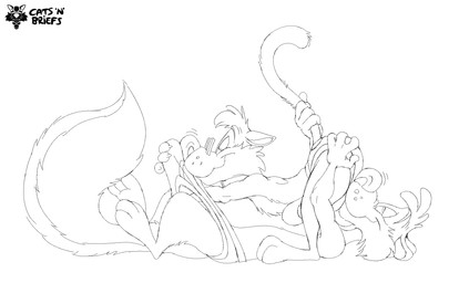 anthro bulge bulge_grab bulge_sniffing butt_sniffing clothing duo erection male male/male mauvetoon sniffing tail tail_grab underwear catsnbriefs eddie_(cedamuc1) mauve_(mauvetoon) mammal mephitid skunk hi_res monochrome