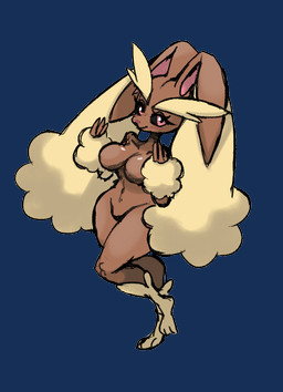 anthro bedroom_eyes big_breasts black_sclera blush breasts brown_body brown_fur eyelashes featureless_breasts featureless_crotch female fur looking_at_viewer narrowed_eyes navel red_eyes seductive simple_background smile solo transparent_background nintendo pokemon radicalsoda generation_4_pokemon lopunny pokemon_(species) alpha_channel