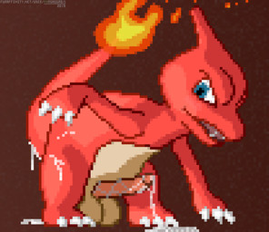 after_orgasm after_sex balls blue_eyes blush bodily_fluids butt claws crouching cum cum_drip cum_on_butt cum_on_ground cum_on_leg cum_on_tail cum_string dripping embers erection feet feral fire genital_fluids genitals gradient_background horn leaking long_penis male messy open_mouth penis pink_penis sharp_teeth simple_background solo tail teeth textured_background toe_claws tongue conditional_dnp phosaggro nintendo pokemon charmeleon generation_1_pokemon pokemon_(species) scalie 2019 dated digital_media_(artwork) pixel_(artwork) watermark