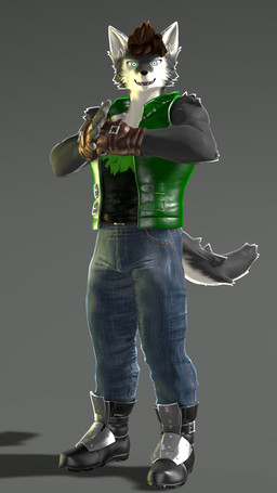 5_fingers anthro belt belt_buckle black_nose blue_bottomwear blue_clothing blue_eyes blue_pants boots bottomwear brown_belt brown_clothing brown_gloves brown_hair brown_handwear buckle clothed clothed_anthro clothed_male clothing denim denim_bottomwear denim_clothing fingers fist footwear fur gloves green_clothing green_eyes green_shirt green_topwear green_vest grey_body grey_fur grey_tail hair handwear heterochromia jeans leather leather_clothing leather_gloves leather_handwear leather_topwear leather_vest looking_at_viewer male muscular muscular_anthro muscular_male pants pose shirt shoes short_hair solo standing tail topwear two_tone_tail two_toned_body vest white_body white_fur white_tail thevestige petruz_(modeler) luan_(thevestige) wolf_(petruz) canid canine canis mammal wolf 3d_(artwork) 9:16 digital_media_(artwork) hi_res source_filmmaker_(artwork)