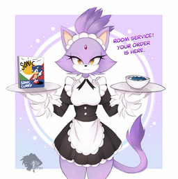 anthro clothing curry dialogue duo female food hair hero looking_at_viewer maid_headdress maid_uniform male male/female ponytail princess royalty serving_tray text thick_thighs uniform yellow_eyes skyversa sega sonic_the_hedgehog_(series) blaze_the_cat sonic_the_hedgehog domestic_cat eulipotyphlan felid feline felis hedgehog mammal absurd_res english_text hi_res
