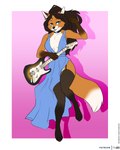 clothing dress electric_guitar female foxonian guitar hair musical_instrument plucked_string_instrument solo string_instrument foxboy83 fender_musical_instruments_corporation stratocaster cassie_the_rock_vixen canid canine fox mammal red_fox true_fox cassie_(disambiguation) 4:5 hi_res