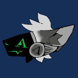 anthro ears_back fur green_eyes grey_body lambda_symbol lambda_the_protogen machine male pivoted_ears protogen_visor solo protogen 1:1 alpha_channel low_res